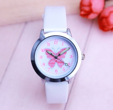 Children's Watches Kids Quartz Watch Student Girls Quartz-watch Cute Colorful Butterfly Dial Waterproof Watch 1
