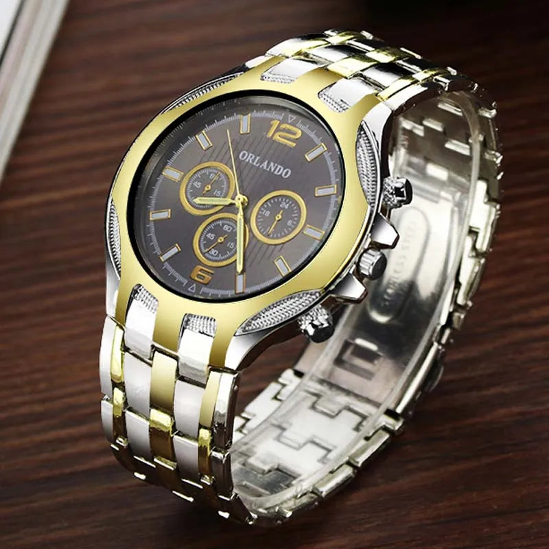 Orlando Men Watches Stainless Steel Quartz Watches Mens Watches Fashio Watchess.Uk
