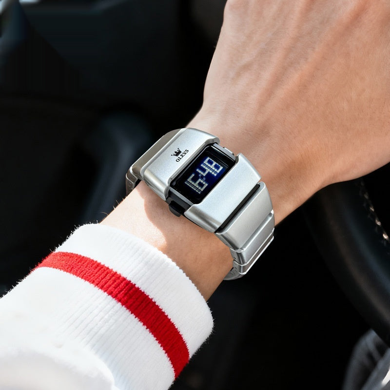 Fashionable Digital Display High-end Square-shaped Student Electronic Watch 1